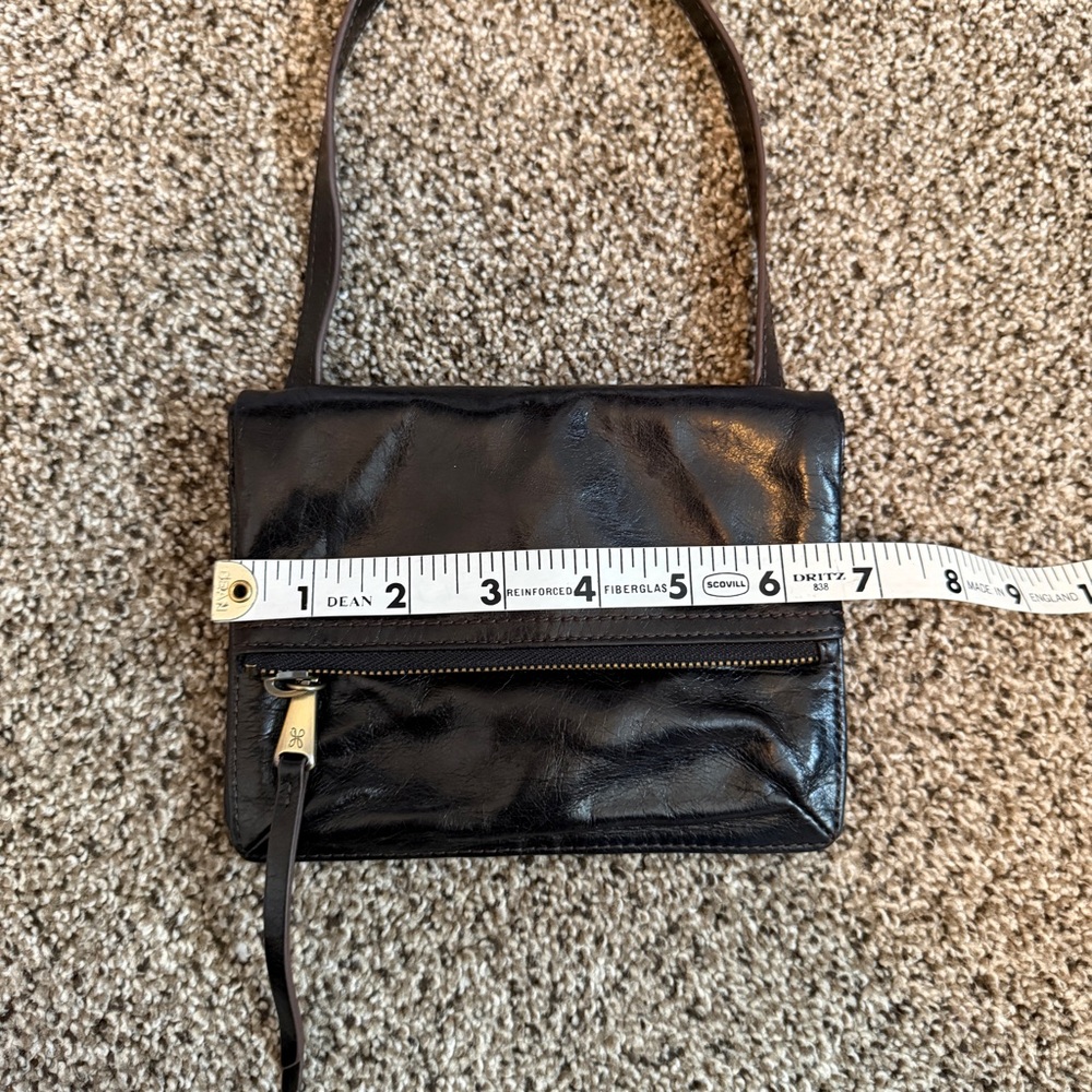 Hobo Glade Crossbody Black Leather Adjustable Strap Multi Pocket Bag - Picture 16 of 16